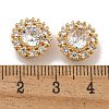 Brass Micro Pave Cubic Zirconia Beads KK-U037-06G-01-3