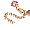 Enamel Daisy Link Chain Necklace NJEW-P220-01G-02-4