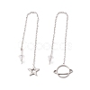 Non-Tarnish Star & Planet Asymmetrical Earrings Dangle Stud Earrings EJEW-A067-07P-1