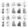 100Pcs 10 Styles Tibetan Style Alloy Kitten Pendants TIBEP-CJ0001-73-1