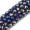 Electroplate Opaque Solid Color Glass Beads Strands EGLA-N002-26-B01-1