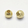 Long-Lasting Plated Brass Textured Beads KK-K193-112G-NF-2