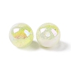 UV Plating Opaque Crackle Two-tone Acrylic Beads MACR-C032-01I-2