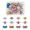 Boutigem 24Pcs 12 Styles Alloy Enamel Connector Charms FIND-BG0001-03-11