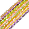 16 Strand 16 Color Transparent Electroplate Glass Beads Strands EGLA-TA0001-23-2