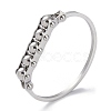 Round Beaded 304 Stainless Steel Bangles BJEW-G700-08P-1