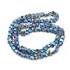 Full Rainbow Plated Electroplate Transparent Glass Beads Strands EGLA-G037-11A-FR02-2