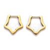 304 Stainless Steel Star Huggie Hoop Earrings STAS-J033-06G-2