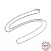 Anti-Tarnish Rhodium Plated 925 Sterling Silver Wheat Chains Necklace for Women STER-I021-03B-P-1