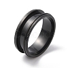 Titanium Steel Grooved Finger Ring for Men Women RJEW-WH0004-30E-EB-1