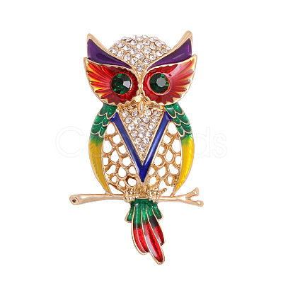 Alloy Resin Rhinestone Safety Brooches ANIM-PW0003-044A-05-1