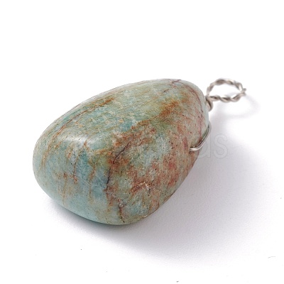 Natural Gemstone Pendants PALLOY-JF01160-1