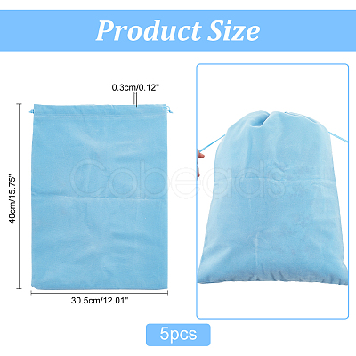 Rectangle Velvet Packing Drawstring Pouches TP-WH0009-05B-1