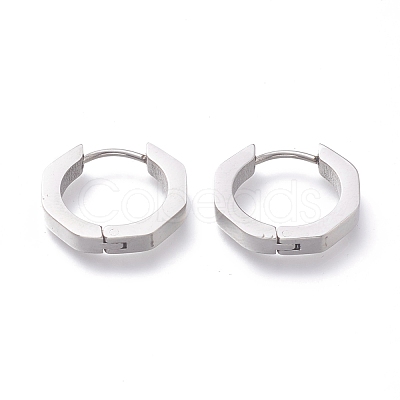 Tarnish Resistant 304 Stainless Steel Huggie Hoop Earrings EJEW-O099-11P-1