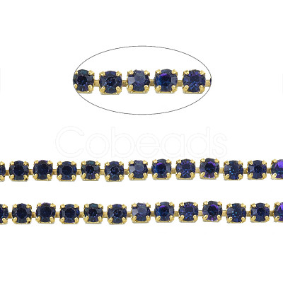 Brass Rhinestone Strass Chains CHC-N017-003A-A01-1