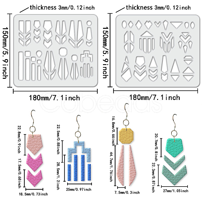 2Pcs 2 Style Acrylic Earring Handwork Template DIY-WH0572-001-1