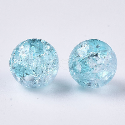 Transparent Crackle Acrylic Beads CACR-N002-04-1