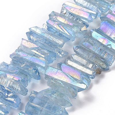 Natural Quartz Crystal Points Beads Strands G-K181-B25-1