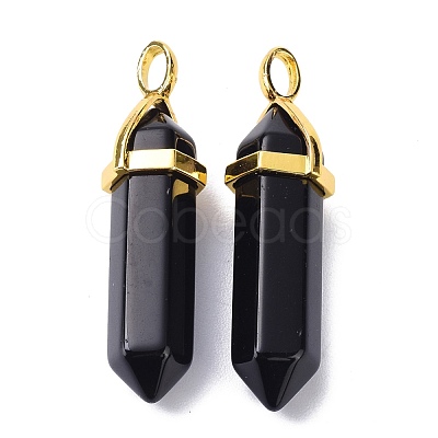 Natural Obsidian Pointed Pendants G-G025-01G-15-1