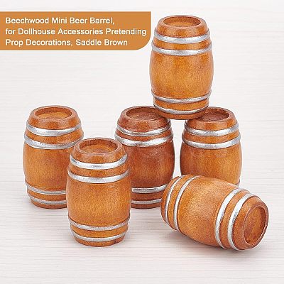 Beechwood Mini Beer Barrel DJEW-WH0015-46-1