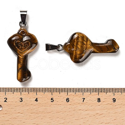 Natural Tiger Eye Pendants G-M424-01P-04-1