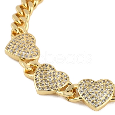 Rack Plating Brass Bracelets with Cubic Zirconia for Women BJEW-D047-01G-02-1