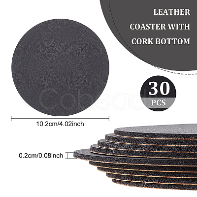 PU Imitation Leather Coasters AJEW-WH0367-07B-1