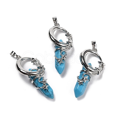 Synthetic Turquoise Pointed Pendants G-I0322-03P-02-1