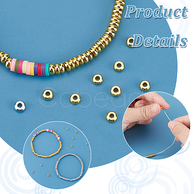 PandaHall Elite 200Pcs 2 Colors Brass Spacer Beads KK-PH0006-56A-1