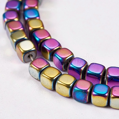 Electroplate Non-magnetic Synthetic Hematite Beads Strands X-G-J172-4x4mm-03-1