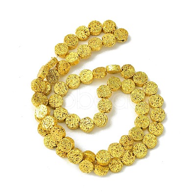 Electroplated Natural Lava Rock Beads Strands G-I360-M01-01-1