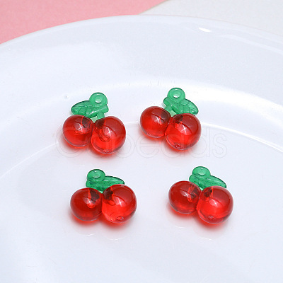 Transparent Resin Imitation Fruit Pendants INS-PW0001-02D-01-1