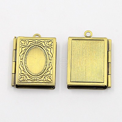 Romantic Valentines Day Ideas for Him with Your Photo Brass Locket Pendants ECF136-2AB-1