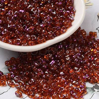 Spray Painted Glass Seed Beads SEED-F005-05A-04-1