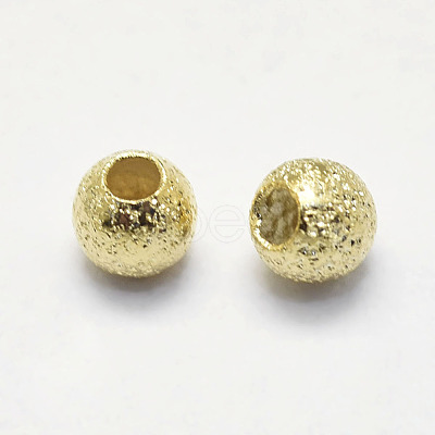 Long-Lasting Plated Brass Textured Beads KK-K193-112G-NF-1