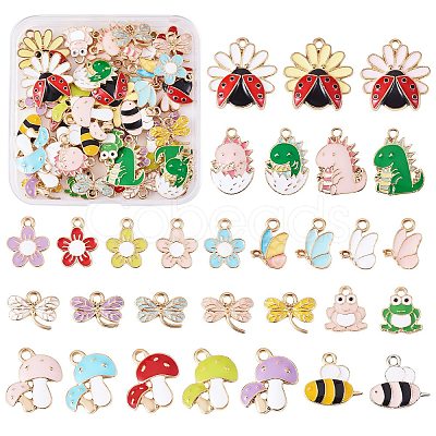 60Pcs 30 Style Alloy Enamel Pendants ENAM-SZ0002-85-1