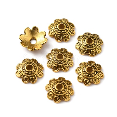 Tibetan Style Alloy Bead Caps FIND-WH0116-06A-AG-1