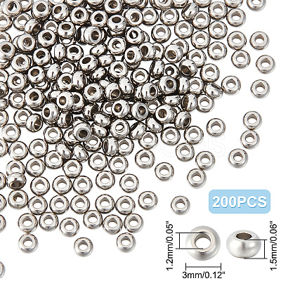 Unicraftale 200Pcs 202 Stainless Steel Spacer Beads STAS-UN0056-40-1