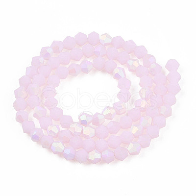 Imitation Jade Bicone Frosted Glass Bead Strands EGLA-A039-J2mm-MB02-1