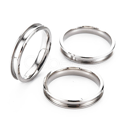 304 Stainless Steel Grooved Finger Ring Settings STAS-WH0039-01D-P-1