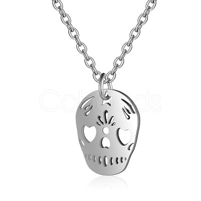 Non-Tarnish 201 Stainless Steel Pendant Necklaces NJEW-T009-JN134-40-1