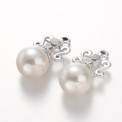 Silver Color PlatedAlloy Imitation Pearl Pendants PALLOY-M179-25-AAA-1