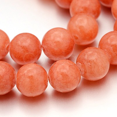 Natural Yellow Jade Beads Strands X-JBR8mm-34-1