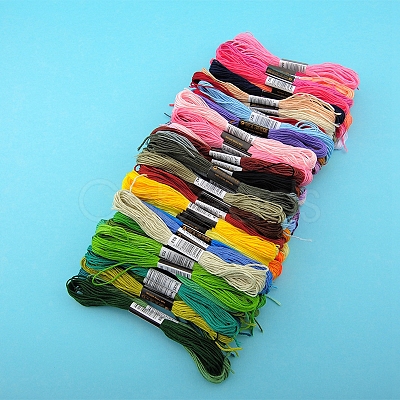 50 Skeins 50 Colors 6-Ply Polycotton Embroidery Floss PW-WG50154-01-1