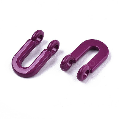 Spray Painted Alloy  2-Loop Link Pendants PALLOY-T075-48U-RS-1