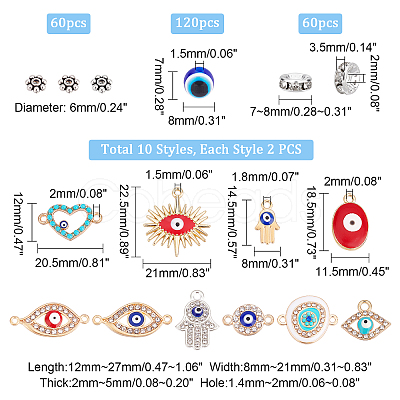 PandaHall Elite Evil Eye Jewelry Making Finding Kit DIY-PH0008-36-1