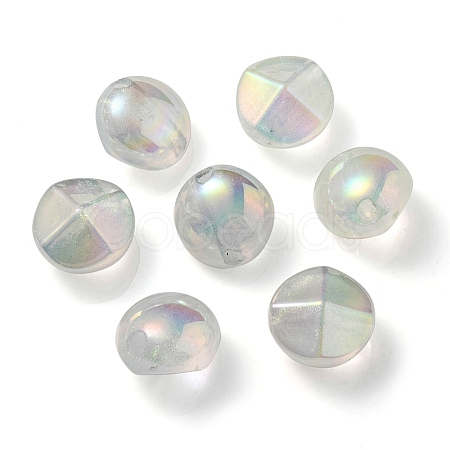UV Plating Luminous Transparent Acrylic Beads OACR-P010-05B-1