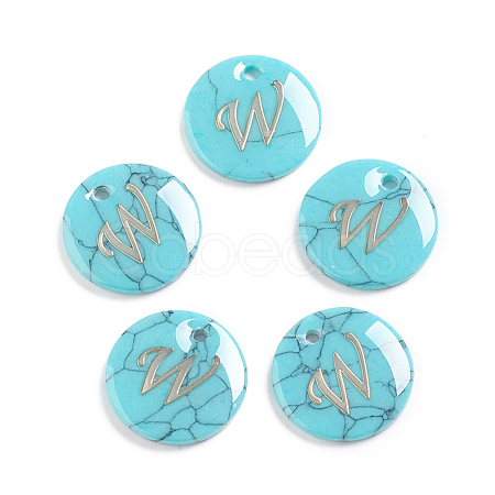 Synthetic Turquoise Charms G-L561-001W-1
