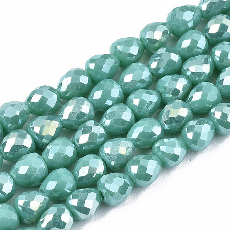 Opaque Glass Beads Strands X-EGLA-T008-16F-1