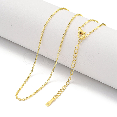 Brass Cable Chain Necklaces for Women NJEW-G084-19G-1